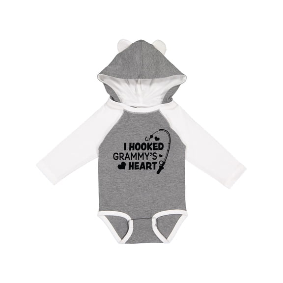 Inktastic I Hooked Grammy's Heart with Fishing Rod Boys or Girls Long Sleeve Baby Bodysuit