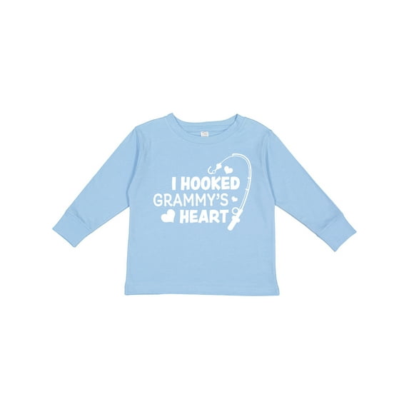Inktastic I Hooked Grammy's Heart with Fishing Rod Boys or Girls Long Sleeve Toddler T-Shirt