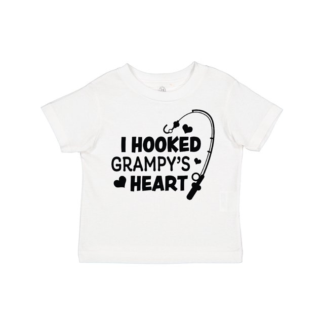 Inktastic I Hooked Grampy's Heart with Fishing Rod Boys or Girls Toddler T-Shirt