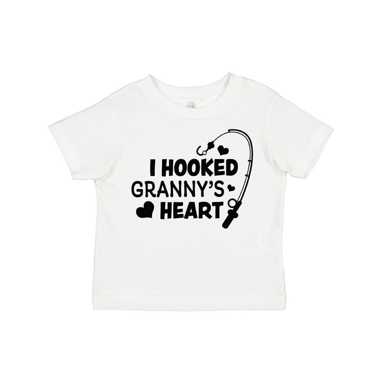 Inktastic I Hooked Granny's Heart with Fishing Rod Boys or Girls Toddler  T-Shirt