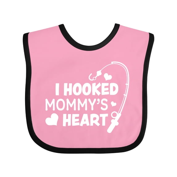 Inktastic I Hooked Mommy's Heart with Fishing Rod Boys or Girls Baby Bib