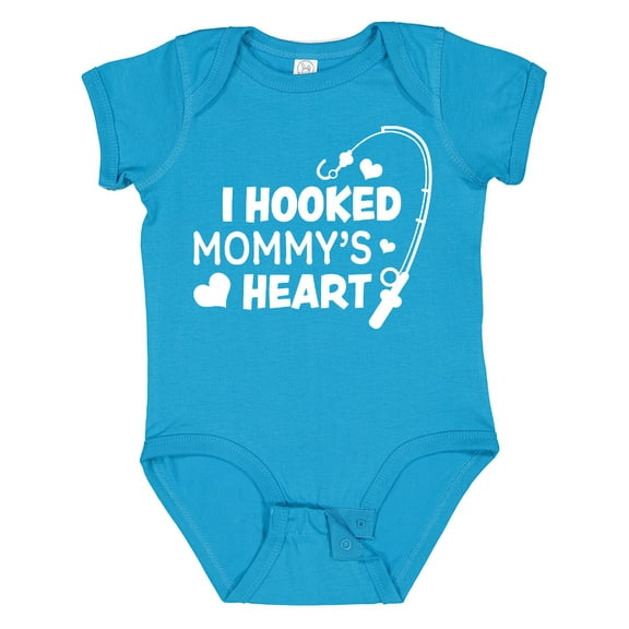 Inktastic I Hooked Mommy's Heart with Fishing Rod Boys or Girls Baby Bodysuit