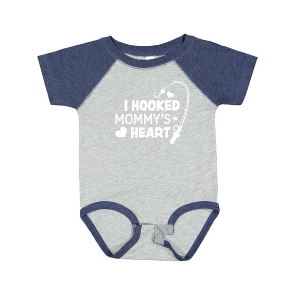 Inktastic I Hooked Mommy's Heart with Fishing Rod Boys or Girls Baby Bodysuit