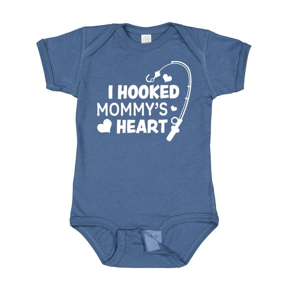 Inktastic I Hooked Mommy's Heart with Fishing Rod Boys or Girls Baby Bodysuit