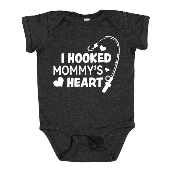 Inktastic I Hooked Mommy's Heart with Fishing Rod Boys or Girls Baby Bodysuit
