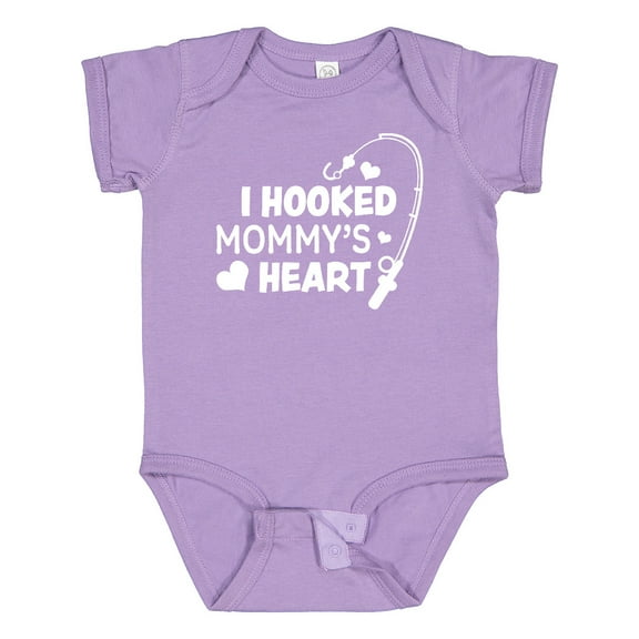 Inktastic I Hooked Mommy's Heart with Fishing Rod Boys or Girls Baby Bodysuit