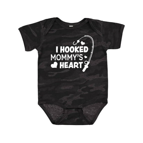 Inktastic I Hooked Mommy's Heart with Fishing Rod Boys or Girls Baby Bodysuit