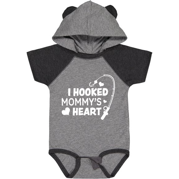 Inktastic I Hooked Mommy's Heart with Fishing Rod Boys or Girls Baby Bodysuit