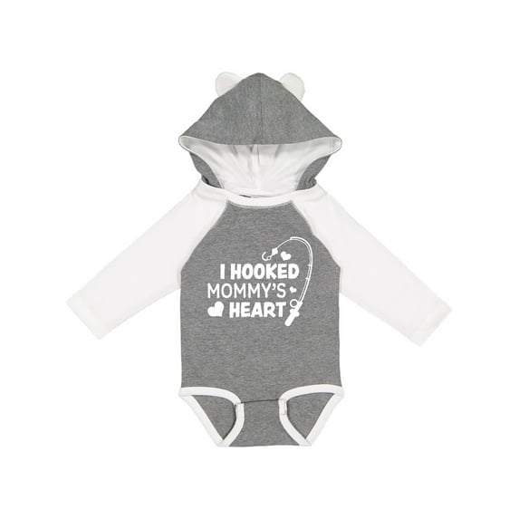 Inktastic I Hooked Mommy's Heart with Fishing Rod Boys or Girls Long Sleeve Baby Bodysuit