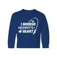 thumbnail image 1 of Inktastic I Hooked Mommy's Heart with Fishing Rod Long Sleeve Youth T-Shirt, 1 of 5