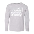 thumbnail image 1 of Inktastic I Hooked Mommy's Heart with Fishing Rod Long Sleeve Youth T-Shirt, 1 of 5