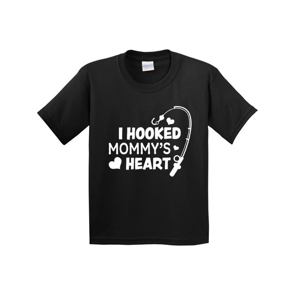 Inktastic I Hooked Mommy's Heart with Fishing Rod Youth T-Shirt