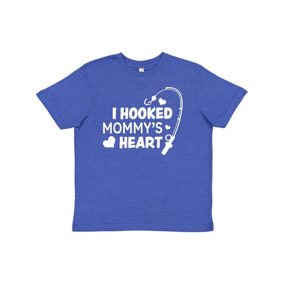 Inktastic I Hooked Mommy's Heart with Fishing Rod Youth T-Shirt
