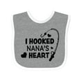 thumbnail image 1 of Inktastic I Hooked Nana's Heart with Fishing Rod Boys or Girls Baby Bib, 1 of 4