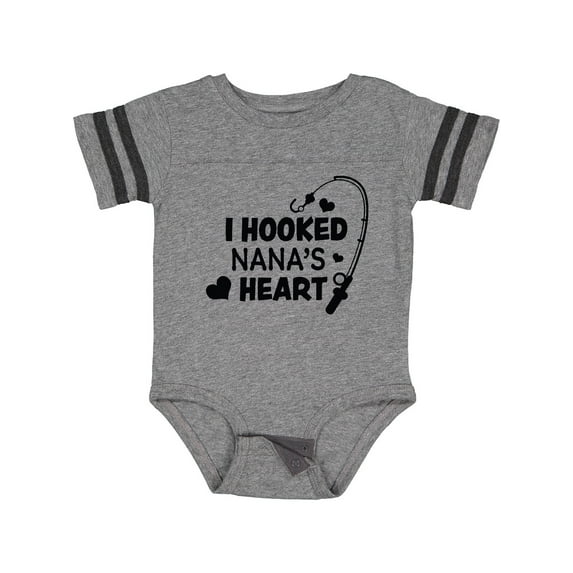 Inktastic I Hooked Nana's Heart with Fishing Rod Boys or Girls Baby Bodysuit