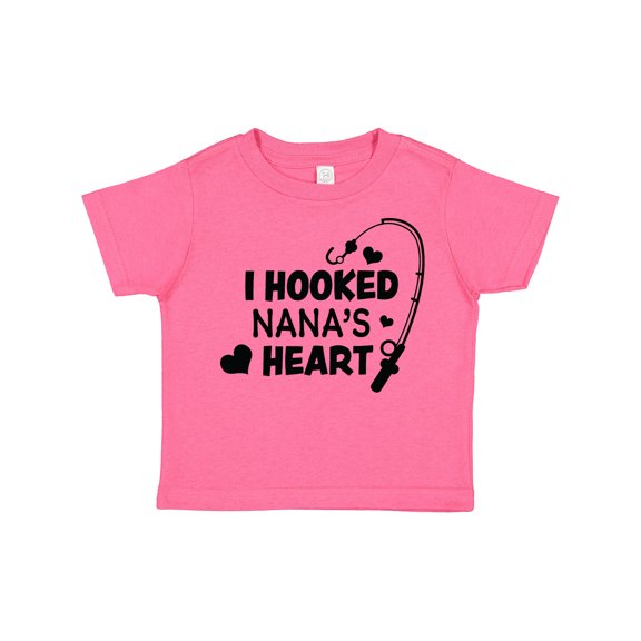 Inktastic I Hooked Nana's Heart with Fishing Rod Boys or Girls Toddler T-Shirt
