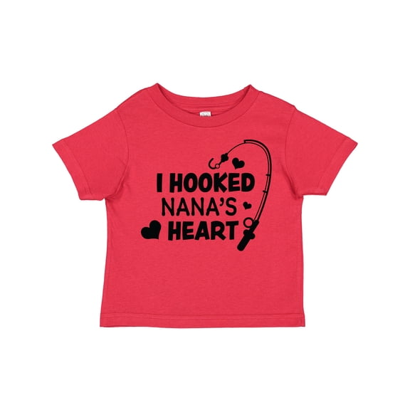 Inktastic I Hooked Nana's Heart with Fishing Rod Boys or Girls Toddler T-Shirt