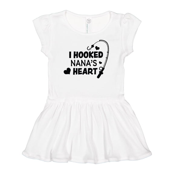 Inktastic I Hooked Nana's Heart with Fishing Rod Girls Baby Dress
