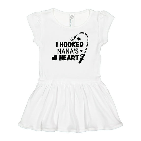 Inktastic I Hooked Nana's Heart with Fishing Rod Girls Baby Dress