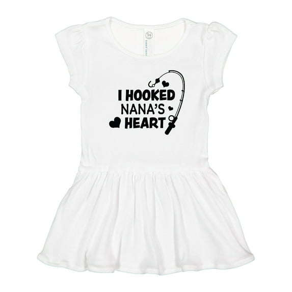 Inktastic I Hooked Nana's Heart with Fishing Rod Girls Toddler Dress