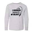 thumbnail image 1 of Inktastic I Hooked Nana's Heart with Fishing Rod Long Sleeve Youth T-Shirt, 1 of 5