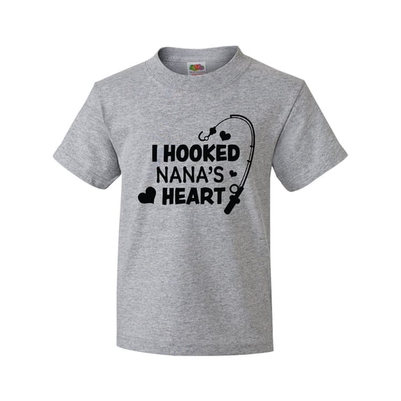 Inktastic I Hooked Nana's Heart with Fishing Rod Youth T-Shirt