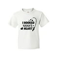 thumbnail image 1 of Inktastic I Hooked Nana's Heart with Fishing Rod Youth T-Shirt, 1 of 5