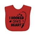 thumbnail image 1 of Inktastic I Hooked Opa's Heart with Fishing Rod Boys or Girls Baby Bib, 1 of 4