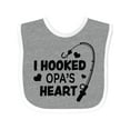 thumbnail image 1 of Inktastic I Hooked Opa's Heart with Fishing Rod Boys or Girls Baby Bib, 1 of 4