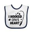 thumbnail image 1 of Inktastic I Hooked Opa's Heart with Fishing Rod Boys or Girls Baby Bib, 1 of 4