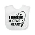 thumbnail image 1 of Inktastic I Hooked Opa's Heart with Fishing Rod Boys or Girls Baby Bib, 1 of 4