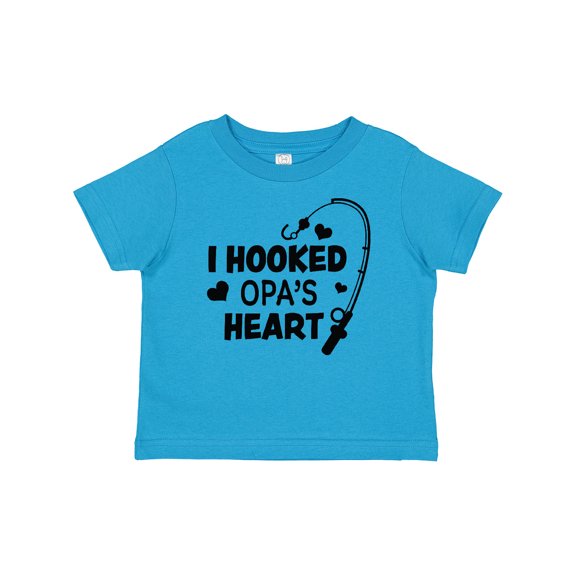 Inktastic I Hooked Opa's Heart with Fishing Rod Boys or Girls Baby T-Shirt