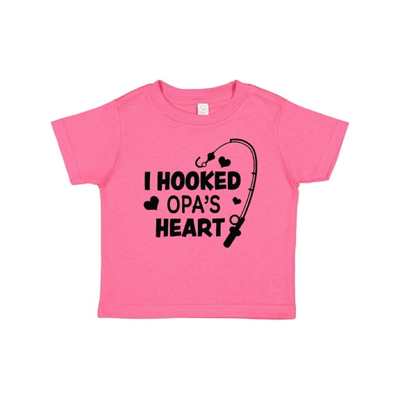 Inktastic I Hooked Opa's Heart with Fishing Rod Boys or Girls Baby T-Shirt