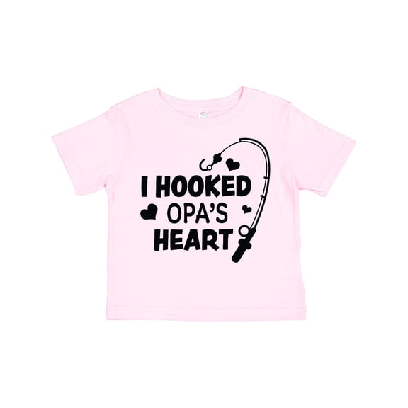 Inktastic I Hooked Opa's Heart with Fishing Rod Boys or Girls Toddler T-Shirt