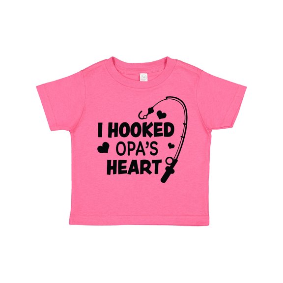 Inktastic I Hooked Opa's Heart with Fishing Rod Boys or Girls Toddler T-Shirt