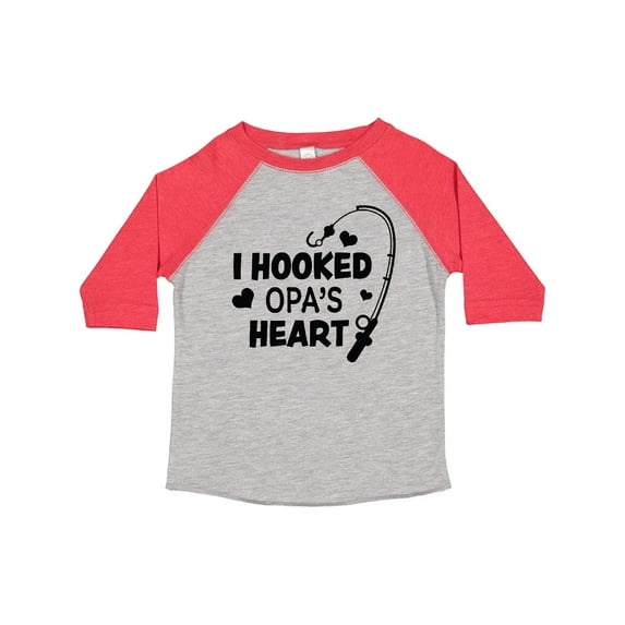 Inktastic I Hooked Opa's Heart with Fishing Rod Boys or Girls Toddler T-Shirt