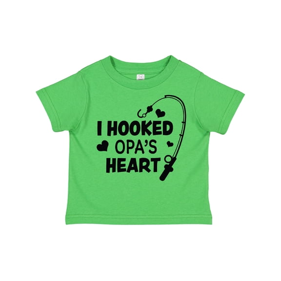 Inktastic I Hooked Opa's Heart with Fishing Rod Boys or Girls Toddler T-Shirt