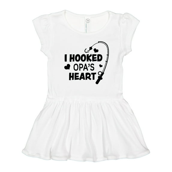 Inktastic I Hooked Opa's Heart with Fishing Rod Girls Toddler Dress