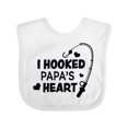thumbnail image 1 of Inktastic I Hooked Papa's Heart with Fishing Rod Boys or Girls Baby Bib, 1 of 4