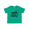 thumbnail image 1 of Inktastic I Hooked Papa's Heart with Fishing Rod Boys or Girls Baby T-Shirt, 1 of 5