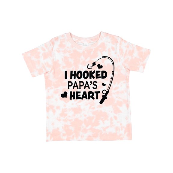 Inktastic I Hooked Papa's Heart with Fishing Rod Boys or Girls Toddler T-Shirt