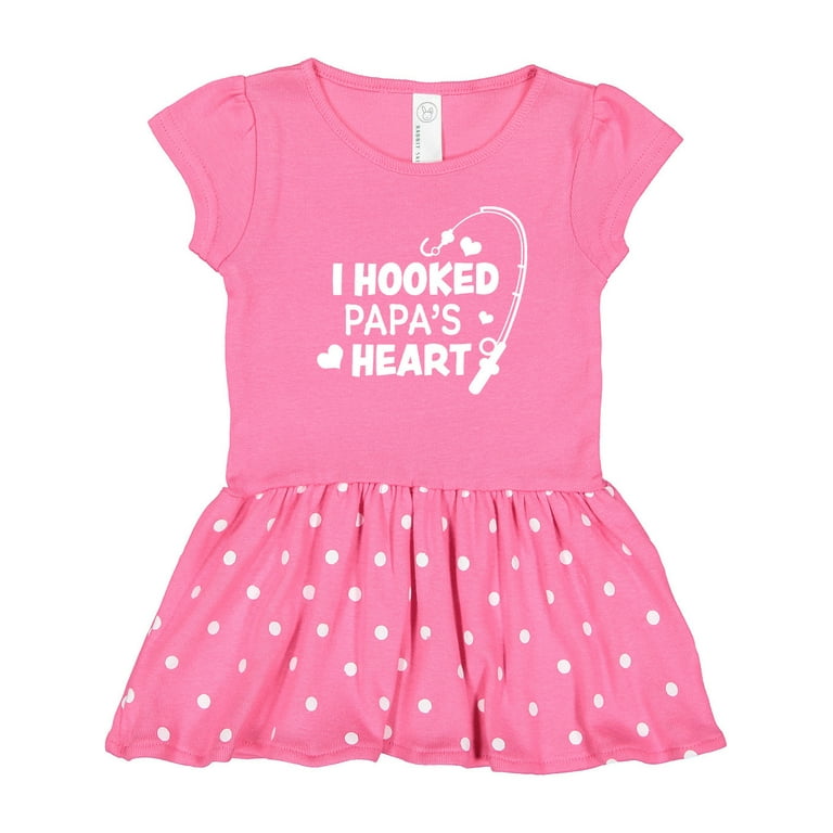 Inktastic I Hooked Papa's Heart with Fishing Rod Girls Toddler Dress