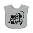 thumbnail image 1 of Inktastic I Hooked Pappy's Heart with Fishing Rod Boys or Girls Baby Bib, 1 of 4
