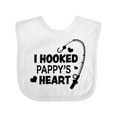 thumbnail image 1 of Inktastic I Hooked Pappy's Heart with Fishing Rod Boys or Girls Baby Bib, 1 of 4