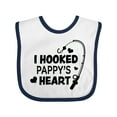 thumbnail image 1 of Inktastic I Hooked Pappy's Heart with Fishing Rod Boys or Girls Baby Bib, 1 of 4