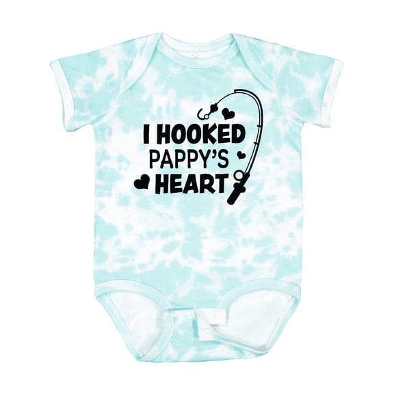 Inktastic I Hooked Pappy's Heart with Fishing Rod Boys or Girls Baby Bodysuit