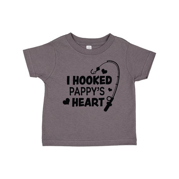 Inktastic I Hooked Pappy's Heart with Fishing Rod Boys or Girls Toddler T-Shirt