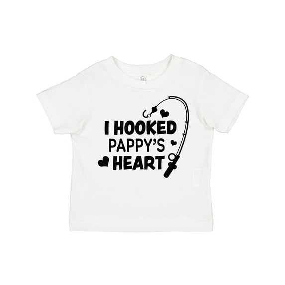 Inktastic I Hooked Pappy's Heart with Fishing Rod Boys or Girls Toddler T-Shirt