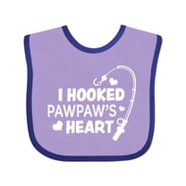 Inktastic I Hooked Pawpaw's Heart with Fishing Rod Boys or Girls Baby Bib