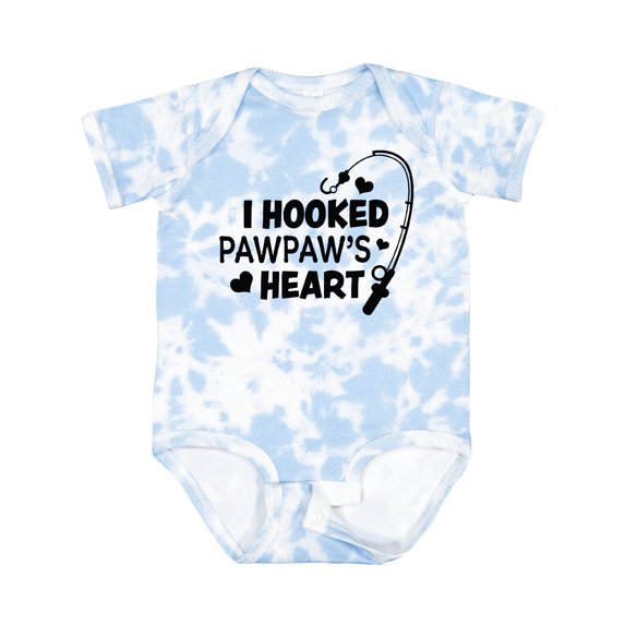Inktastic I Hooked Pawpaw's Heart with Fishing Rod Boys or Girls Baby Bodysuit